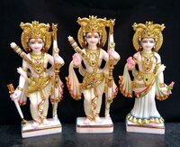 Mirror Finish Ram Darbar Marble Statue - Color: White