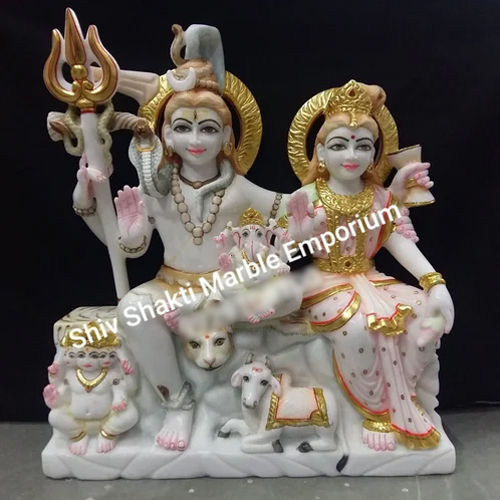 Marble Shiv Parivar Statue