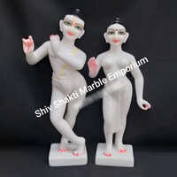 Marble Stone Fine Finish Iskcon Radha Krishna Statue