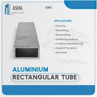 Jindal Aluminium Rectangular Tube - Color: Silver