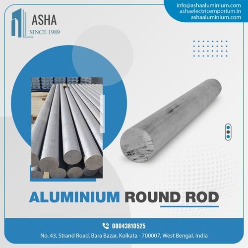 Silver Industrial Aluminium Round Rod