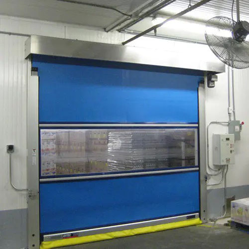 Blue Automatic Industrial Pvc Fabric High Speed Roller Shutter Door