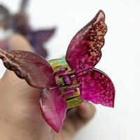 Butterfly Hair Clutcher - Plastic Material, Big Size, Multicolor Design | Ideal For Girls And Women