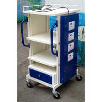 Hospital Endoscopy Trolley - Steel, 530mm X 570mm X 1250mm | Durable Indian Style Hospital Furniture For Efficient Equipment Transport