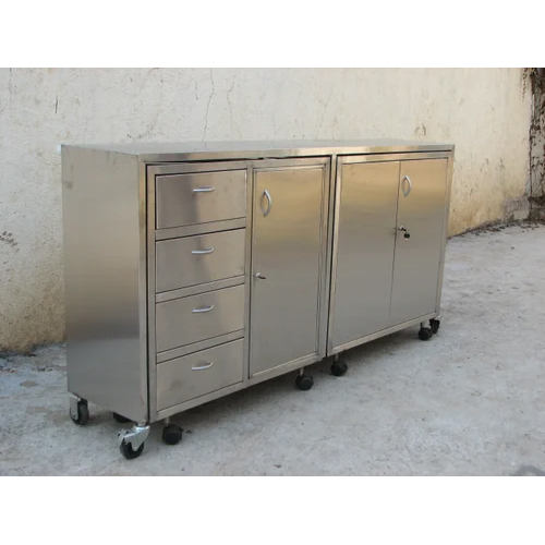 SS Hospital Cabinet Trolley