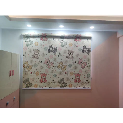 Yellow Mechanism Floral Printed Roller Blind