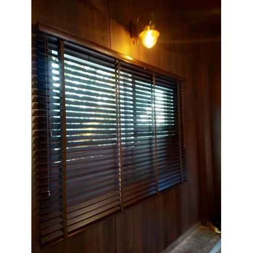 Brown Wooden Venetian Window Blind