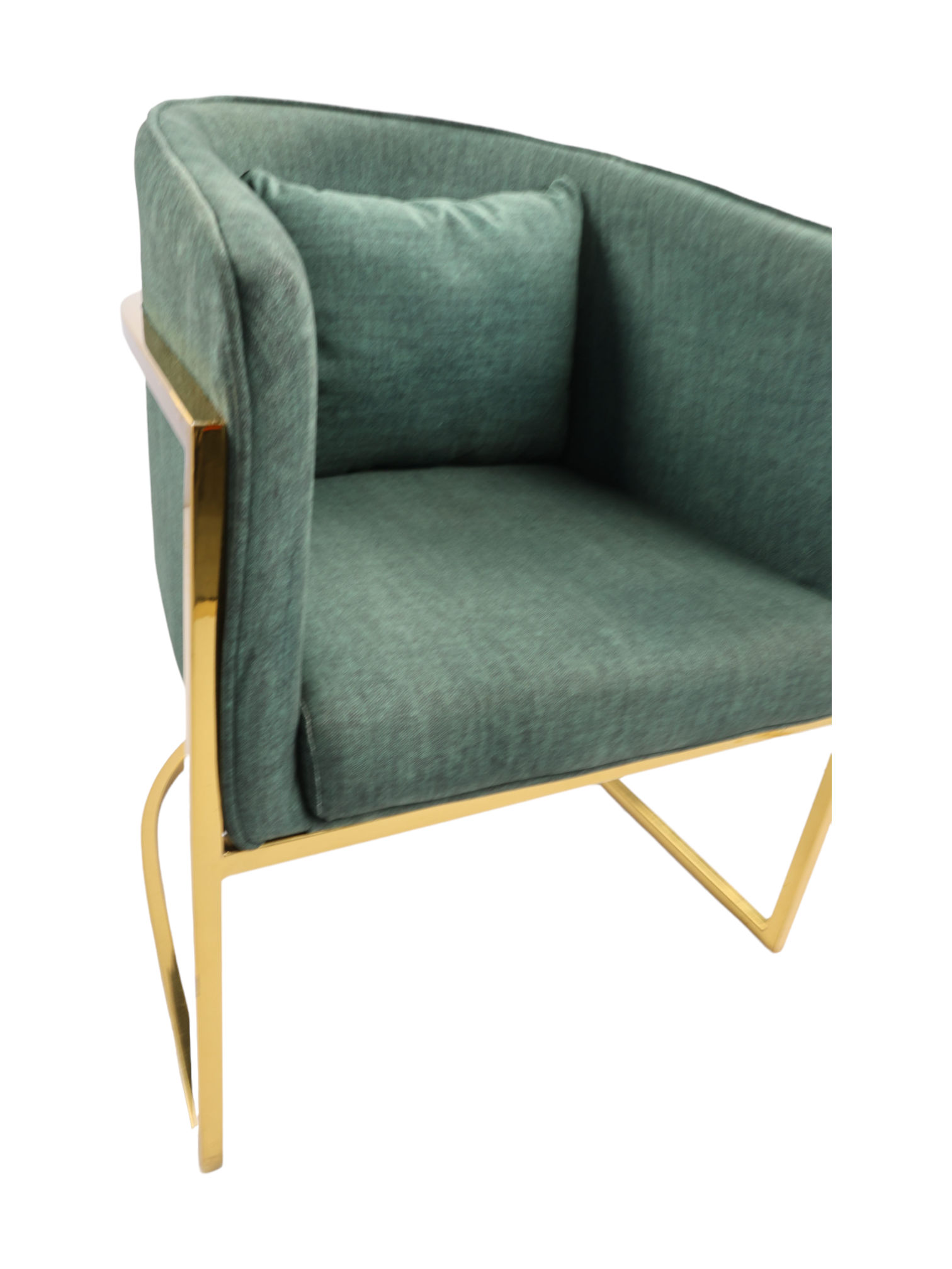 Adhunika Lounge Chair with Golden Frame-Dark Green