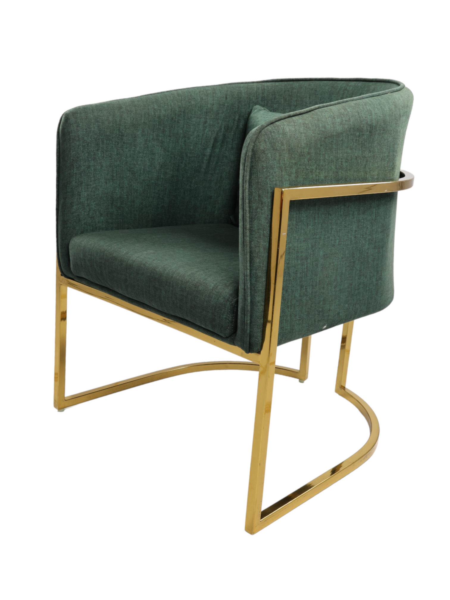 Adhunika Lounge Chair with Golden Frame-Dark Green