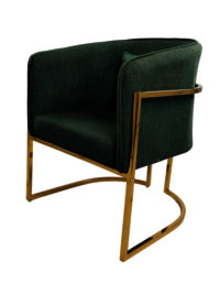 Adhunika Lounge Chair with Golden Frame-Dark Green