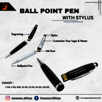 Metal Ball Point With Stylus - High-quality Metal, Compact Design, Multicolor Ink Options | Sleek Ergonomic Design, Built-in Stylus For Touchscreen Use