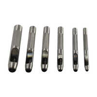 Leather Punching Machine - Metal Brass And Copper, 6 Mm Tip Size, Silver Color | Industrial Use, Compact And Durable Design