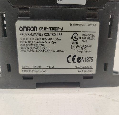 OMRON CP1E-N30DR-A PROGRAMMABLE CONTROLLER