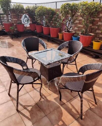 4 Seater Wicker Dining Table Set