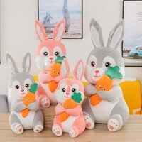 Rabbit Soft Toy - Color: Black With White Accents