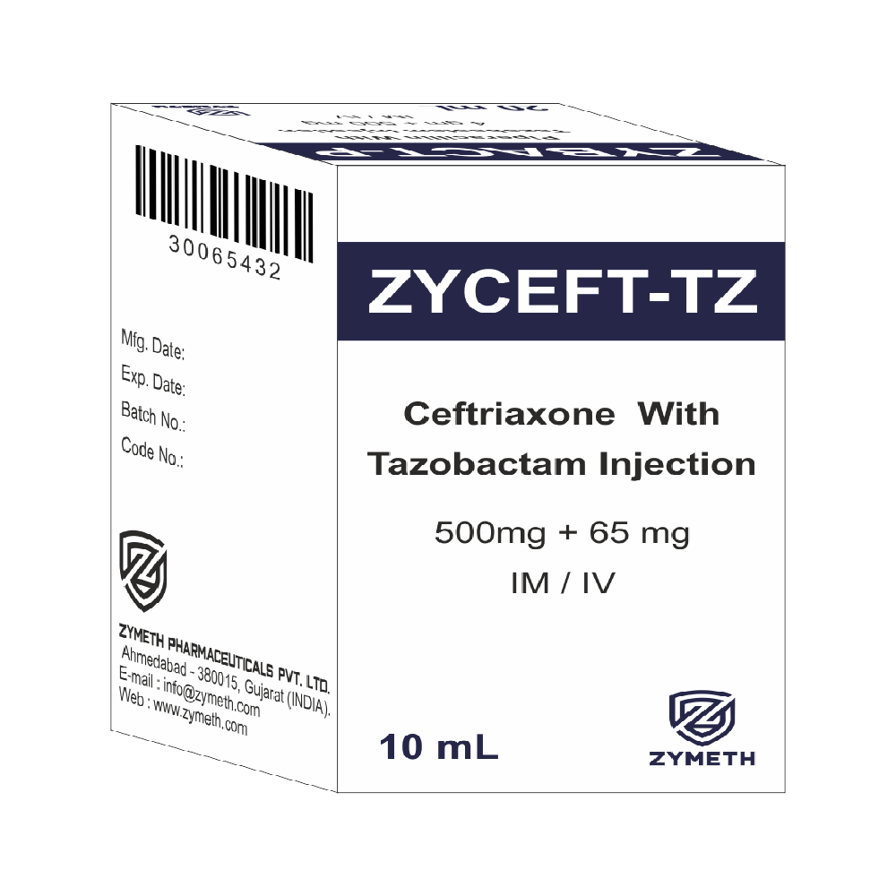 500 Mg Ceftriaxone And 62.5 Mg Tazobactam Injection