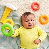 LASTIC BABY KIDS TEDDY STACKING RING JUMBO STACK UP EDUCATIONAL TOY 5PC