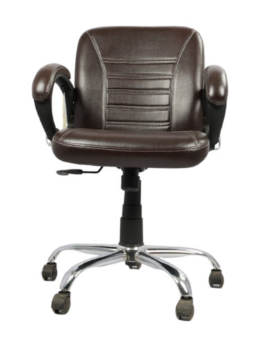 Adhunika Low Back Chair Leather-Brown