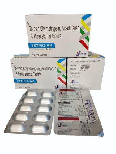 TRYPJO AP :- Trypsin Chymotrypsin Aceclofenac Paracetamol Tablets