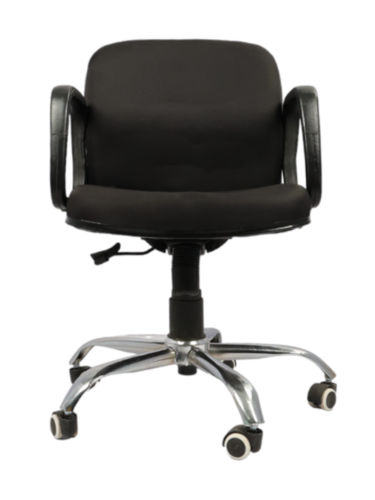 Adhunika Revolving Black Cushion Office Visitor Chair