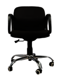 Adhunika Revolving Black Cushion Office Visitor Chair