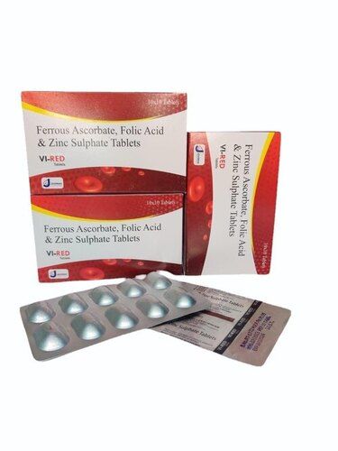 Vi Red Tablet :- Ferrous Ascorbate+folic Acid+zinc Sulphate Tablets