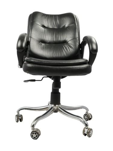 Adhunika Black Revolving Leather Office Boss Chair
