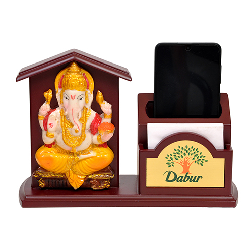 Desktop With Ganesh Ji Murti And Mobile Stand