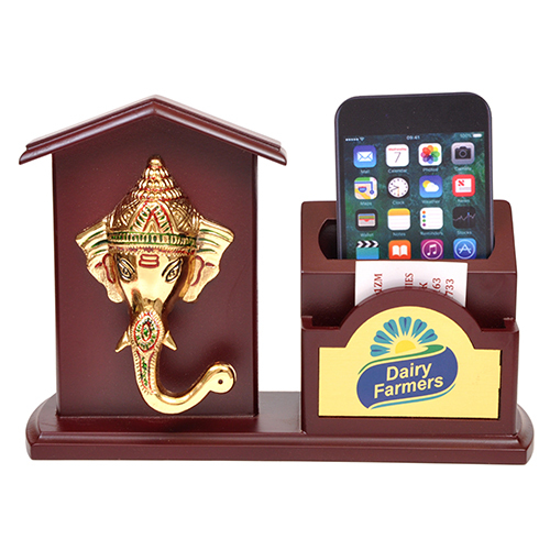 Desktop With Ganesh Ji Murti And Mobile Stand