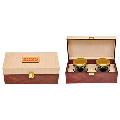 Wooden Dry Fruit Box With Two Jar