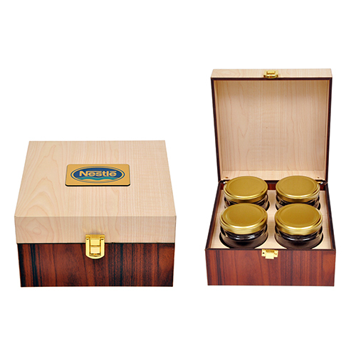 Wooden Dry Fruit Box With Four Jar