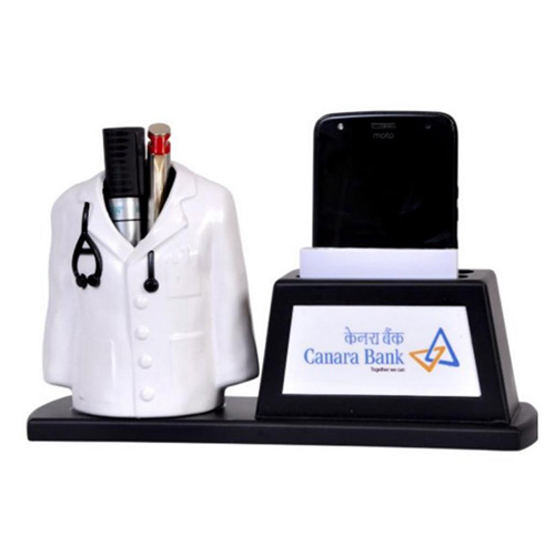 Desktop With Doctor Coat, Mobile Stand, Memo Pad And Pen