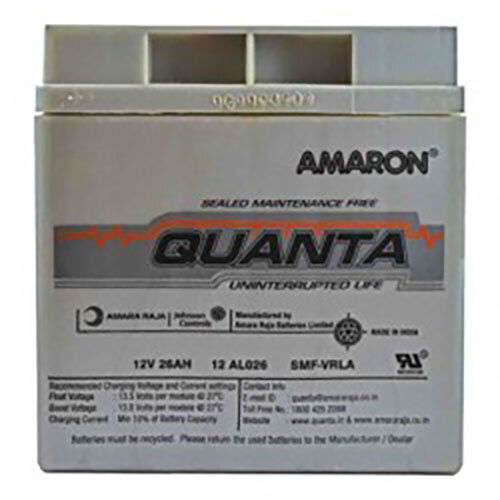 26Ah Amaron Quanta Battery Nominal Voltage: 12 Volt (V)