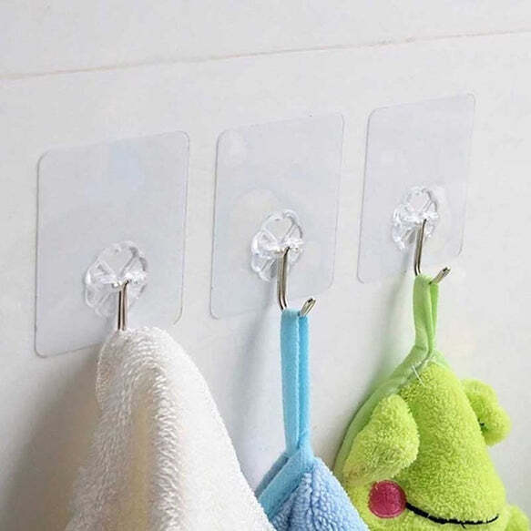MULTIPURPOSE STRONG SMALL STAINLESS STEEL ADHESIVE WALL HOOKS