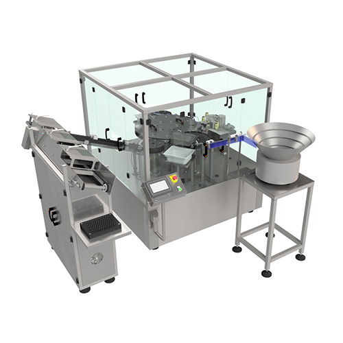 De Nester Plunger Road Insertion And Sticker Labeling Machine