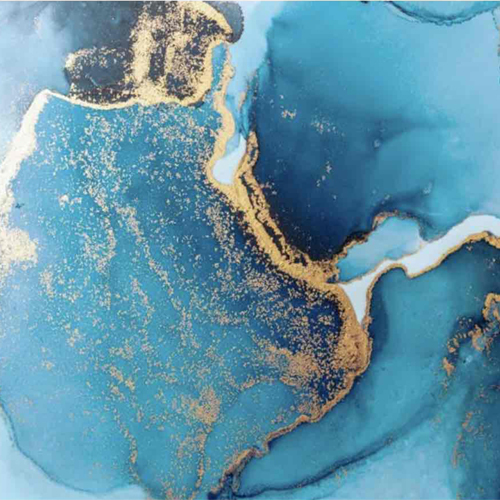 Design 30 Digital Marble Slab - Custom Size Available, Elegant Blue Design 33 Digital Marble, Varied Thickness in Millimeters