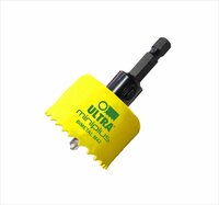 Ultra Mini Plus Bimetal M42 8% Cobalt Hole Saws - Durable For Sheet Metal Cutting Up To 3mm, 16-102mm Size Range, Yellow Round Design, Includes Arbor & Pilot Drill