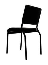 Adhunika Iron Dining Chair With Leather Seat (Black)