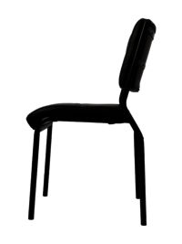 Adhunika Iron Dining Chair With Leather Seat (Black)