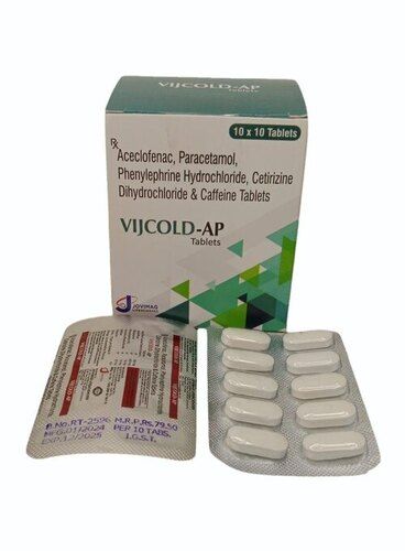 Vijcold Ap:- Vijcold-ap:-aceclofenac Paracetamol Phenylephrine Hcl Cetrizine Dihydrochloride Caffeine Tablets