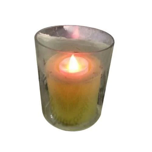 LED Glass Pillar Candle