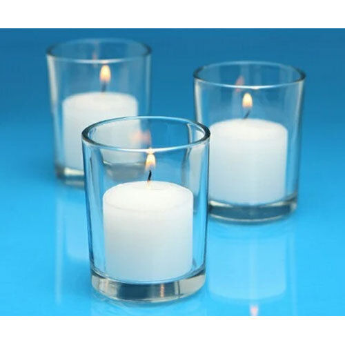 White Glass Candle