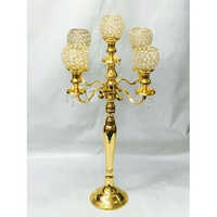 Golden 5 Arm Crystal Candelabra
