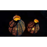 Metal Lamp Shade - Iron Build, Black Finish | Indian Regional Style Home Decoration
