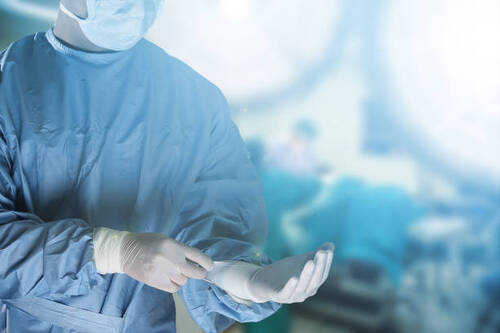 Blue Surgical gloves