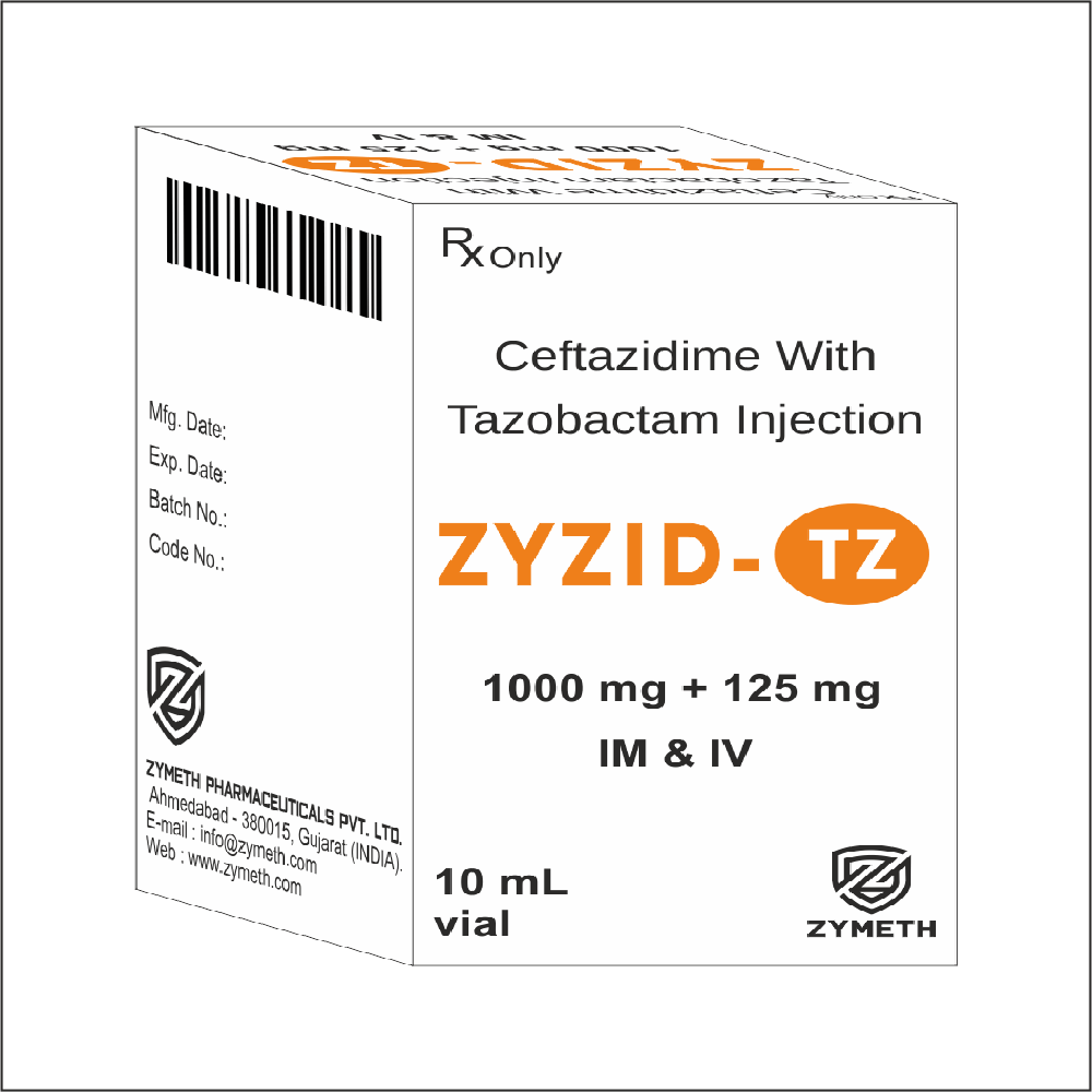 1000 mg Ceftazidime And 125 mg Tazobactam Injection