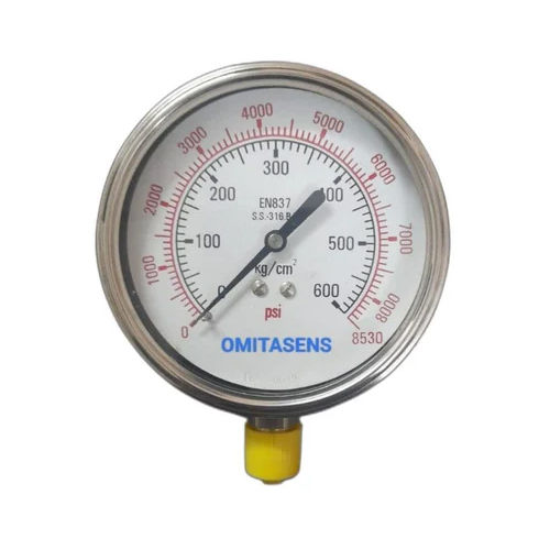 Stainless Steel Pressure Gauge Dial Material: Plastic