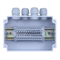 Terminal Junction Box 12 Way 4 Sqmm - Abs Material, 150 X 100 X 70 Mm, Grey | Ip67 Waterproof, Pg13.5 Glands (4x), Pvc Glands, Long Life Use
