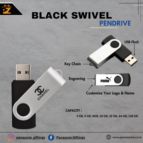 White Swivel Pendrive - Durable Metal Casing, Compatible with USB 2.0 & 3.0 | Elegant Design, Supports Windows, macOS, and Linux