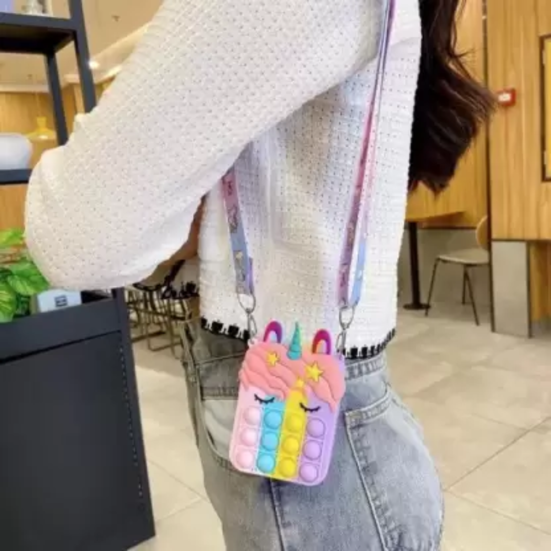 Cartoon popit sling bag